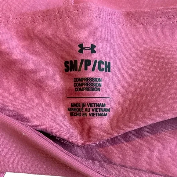 Under Armour Heat Gear Ankle Twist Pink Compression Leggings - Picture 12 of 14
